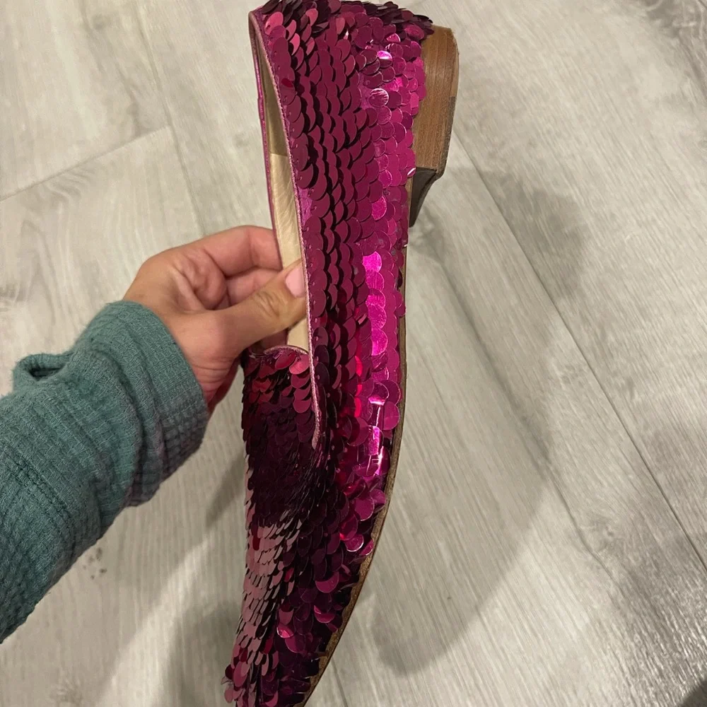 Pink sequin Prada loafers - Picture 4 of 5